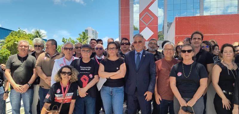 Auditores e auditoras fiscais realizaram Ato Público Sefaz-PB